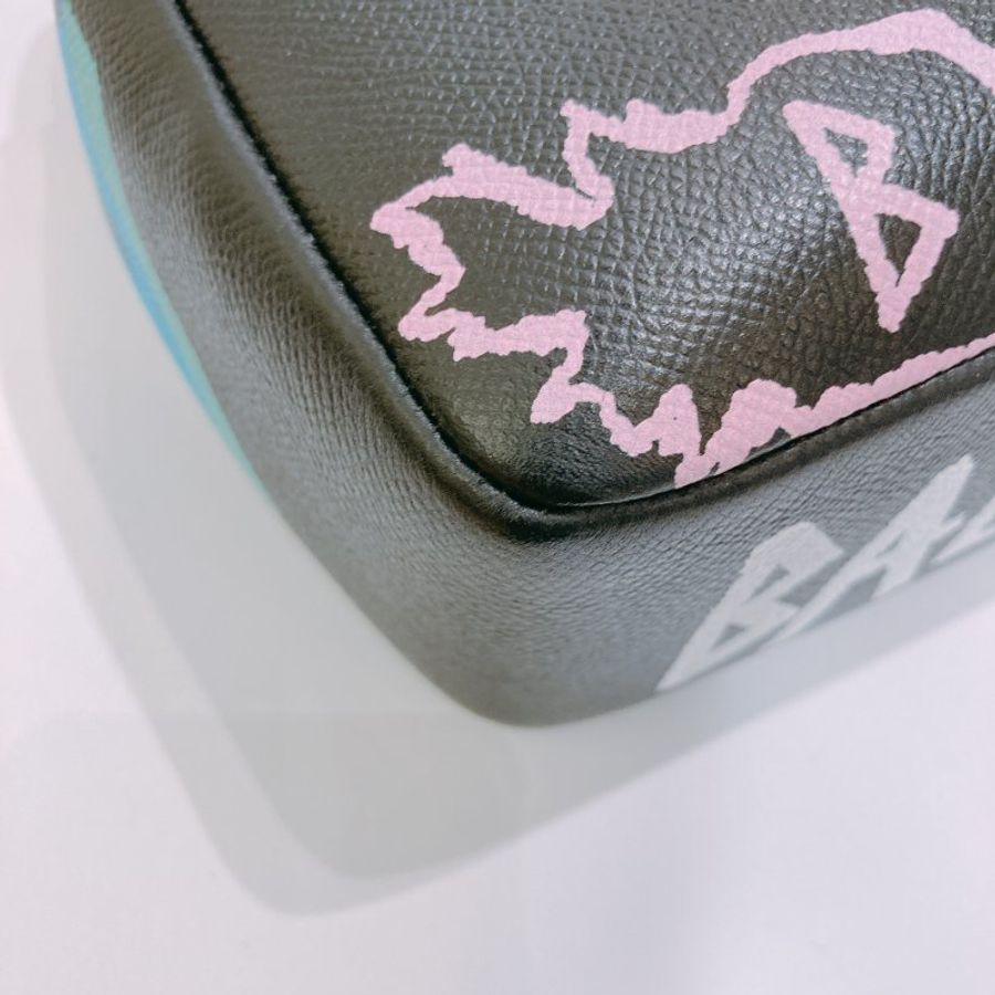 TW4889 Balenciaga 巴黎世家 塗鴉圖案 特別版 大容量BB Graffiti Chain Shoulder Bag Black x Mulit x PHW-8