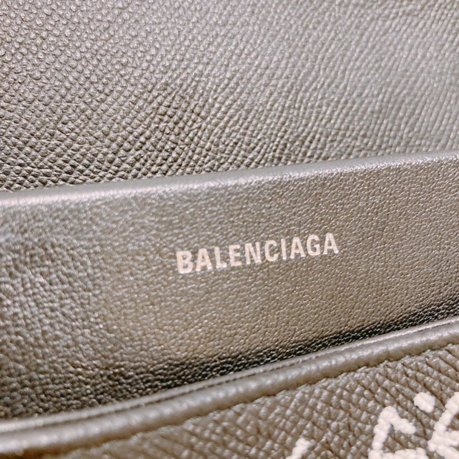 TW4889 Balenciaga 巴黎世家 塗鴉圖案 特別版 大容量BB Graffiti Chain Shoulder Bag Black x Mulit x PHW-12