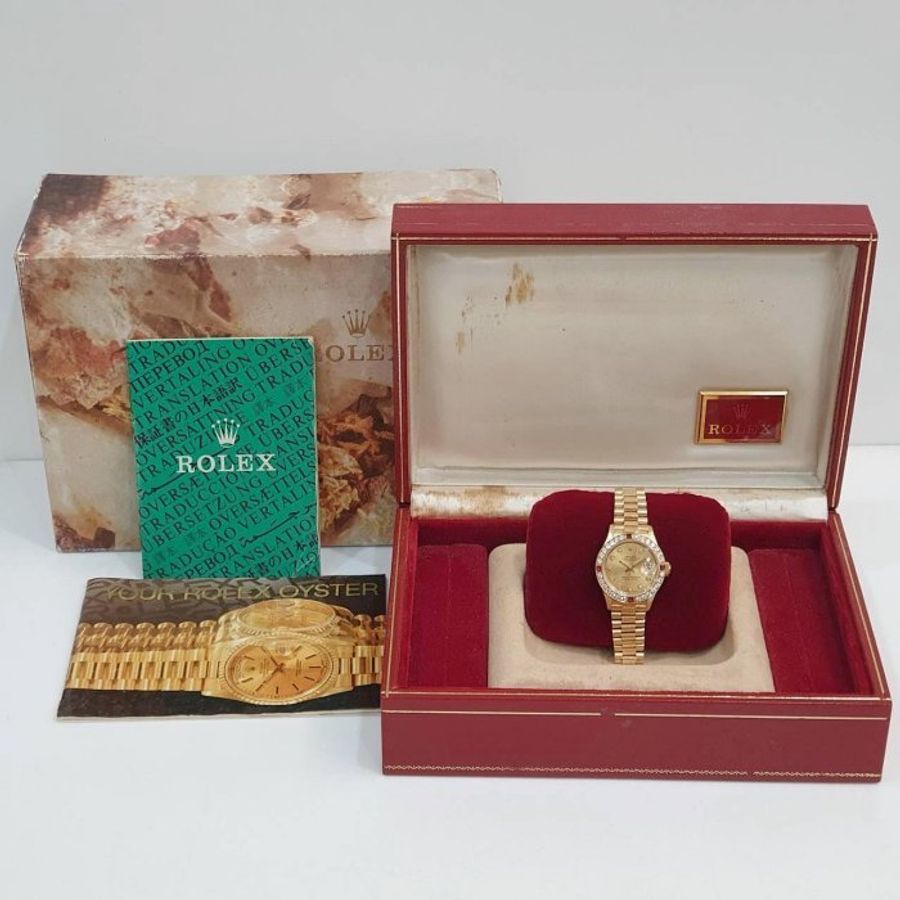 【大眾名錶】ROLEX勞力士 69178 Datejust 蠔式18K 紅蟳女錶 後加紅寶鑽石圈 大眾名錶B1345-9