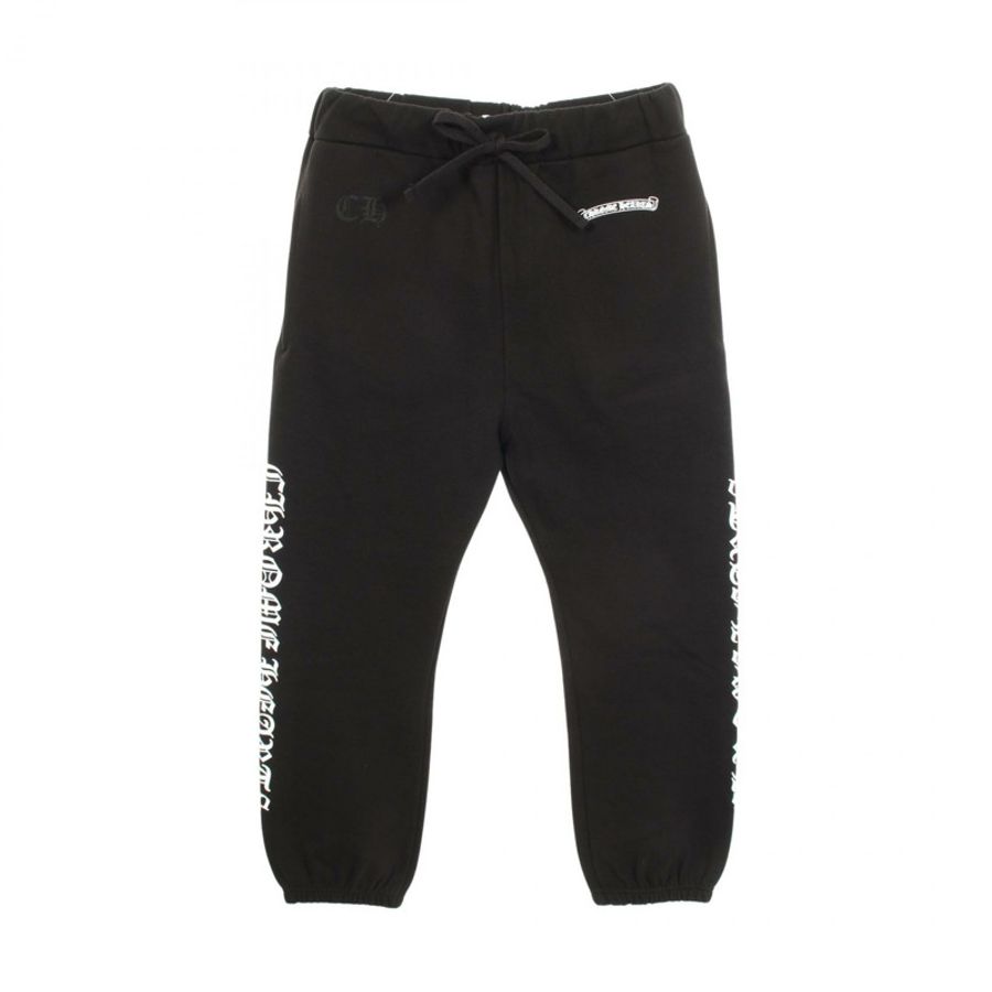 CHROME HEARTS CH Plus 側標長運動褲,純棉材質,黑色,二手,男款 M 碼-0