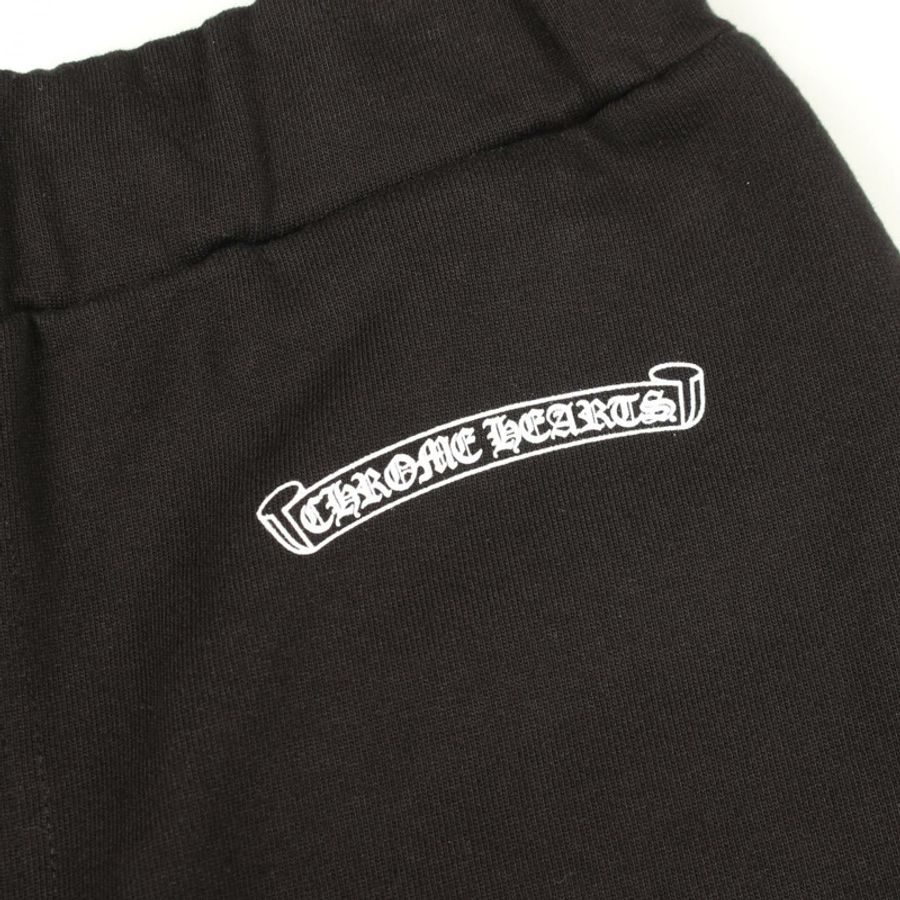 CHROME HEARTS CH Plus 側標長運動褲,純棉材質,黑色,二手,男款 M 碼-5
