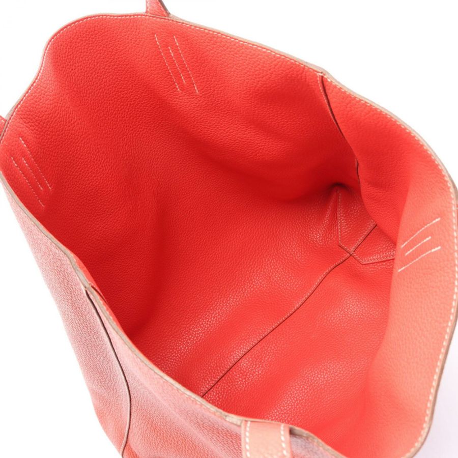 HERMES Doble Sense 45 托特包 R Taurillon Clemence Rouge duchesse Bougainvillea-2