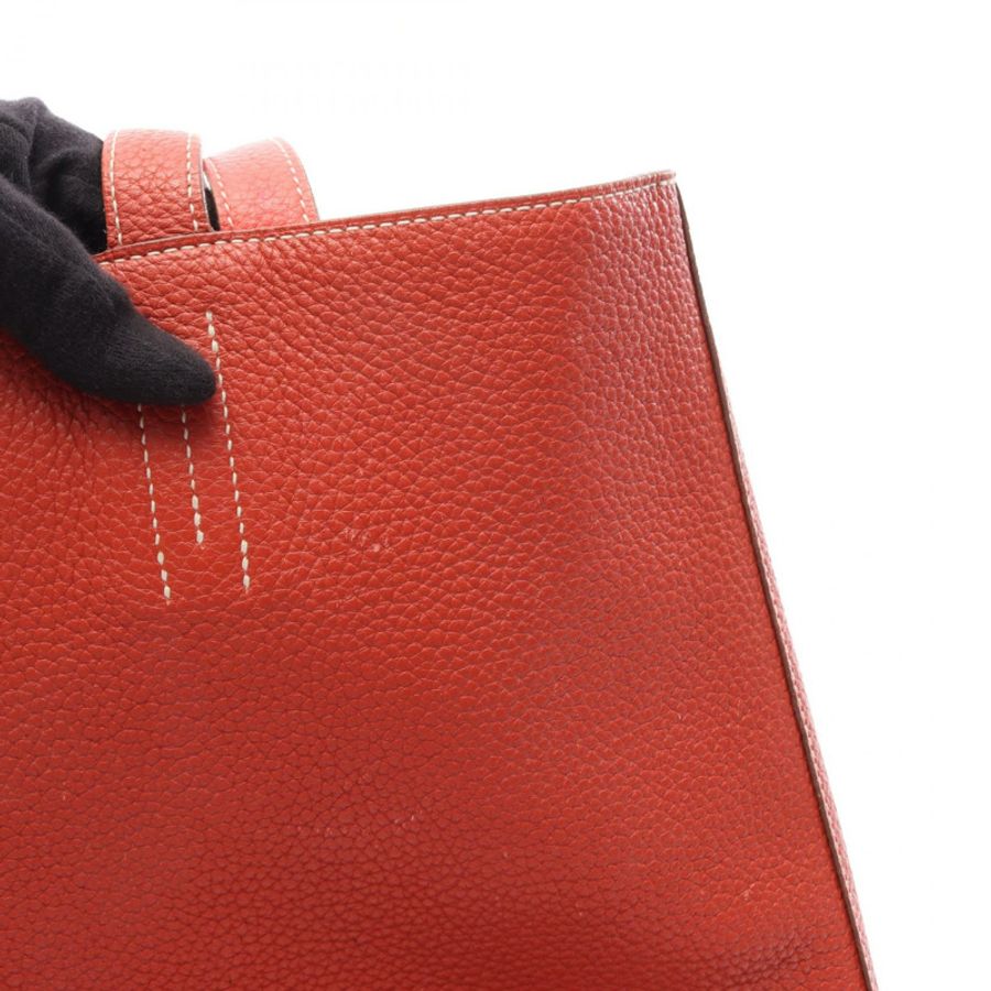 HERMES Doble Sense 45 托特包 R Taurillon Clemence Rouge duchesse Bougainvillea-12