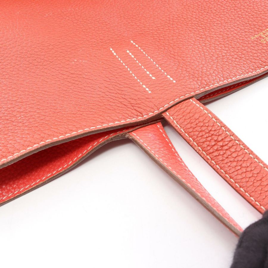 HERMES Doble Sense 45 托特包 R Taurillon Clemence Rouge duchesse Bougainvillea-18
