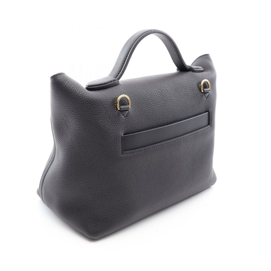 愛馬仕 Sac 24 24 29 單肩手提包 Z Togo Swift 皮革 黑色 二手 女士 SHW-1