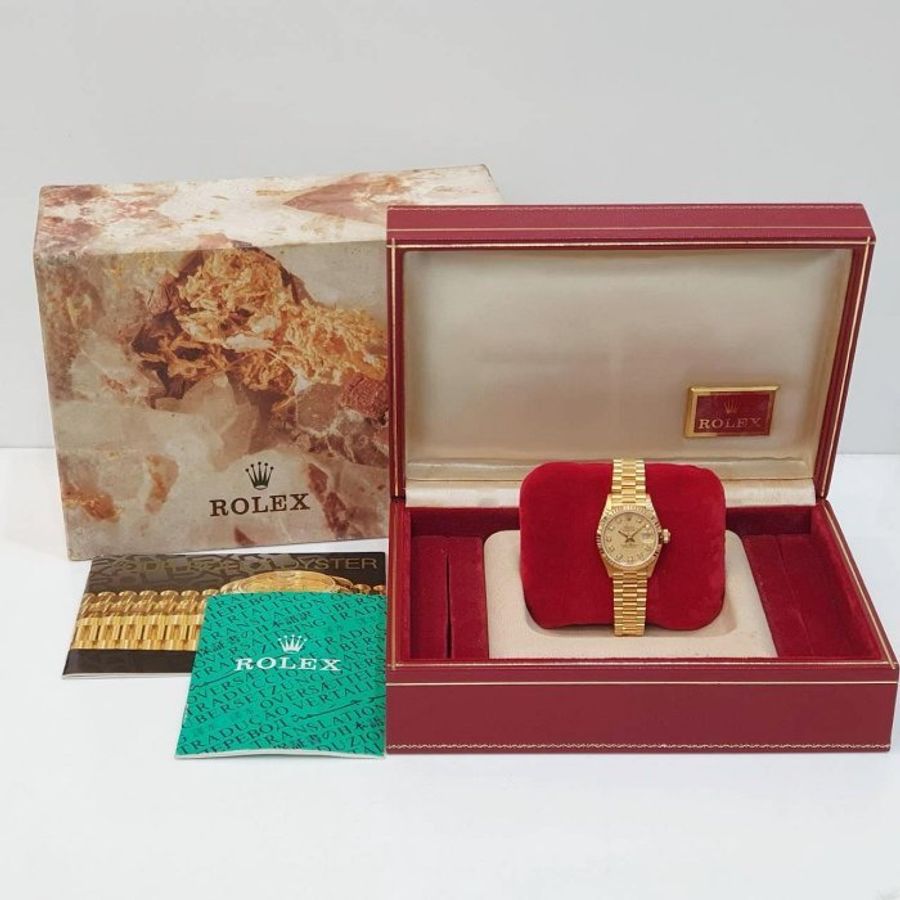 【大眾名錶】ROLEX勞力士 69178 Datejust 18K金蠔式 太陽圈 金色十鑽面盤 錶徑26mm 自動上鍊 18K金材質 大眾名錶G273-9