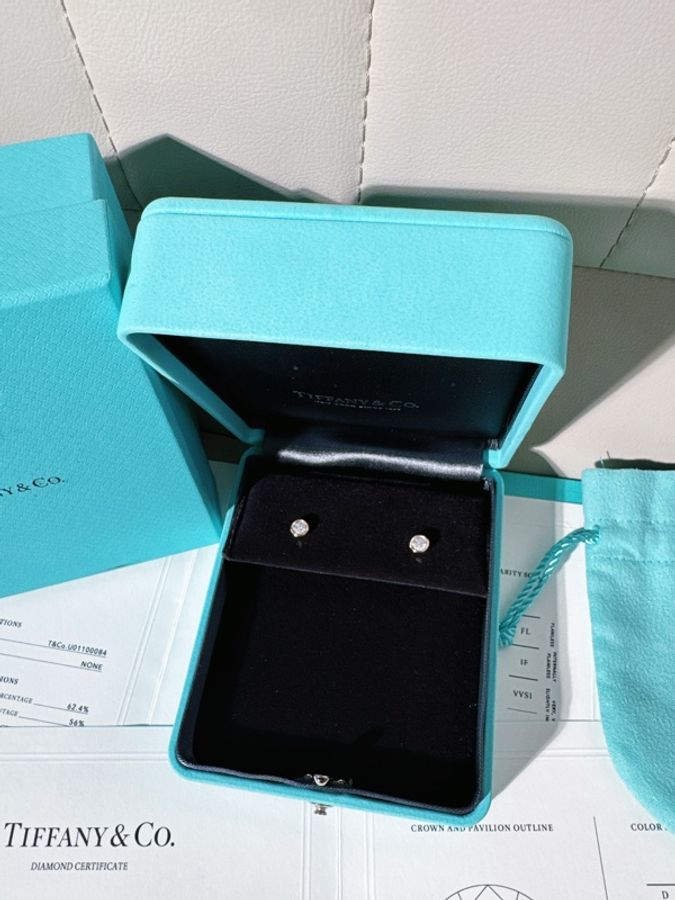 Tiffany & Co.蒂芙尼 Elsa Peretti®系列 18K黃金泡泡鑽石耳釘-1