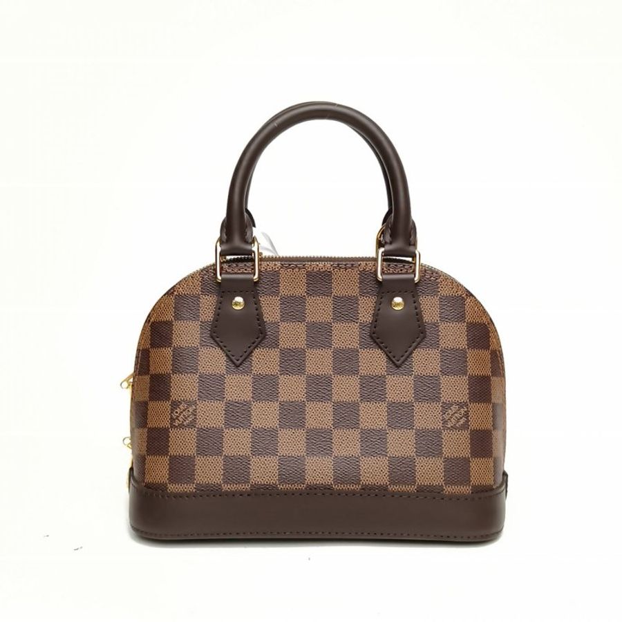 LOUIS VUITTON ALMA貝殼包BB棕色棋盤格PVC晶片肩背包-2