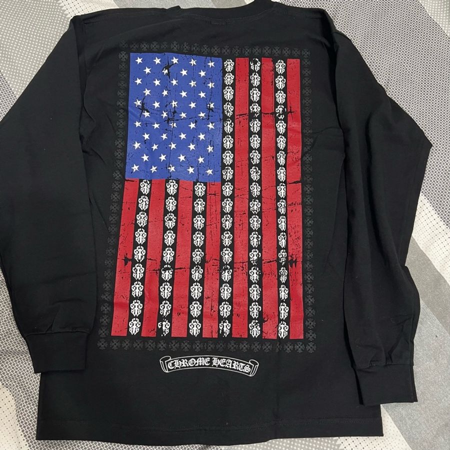 Chrome Hearts 美國國旗 American Flag T-Shirt Long Sleeve-6