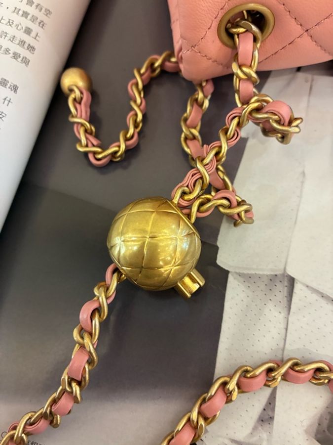 Chanel乾燥玫瑰粉金球方胖🎀-43