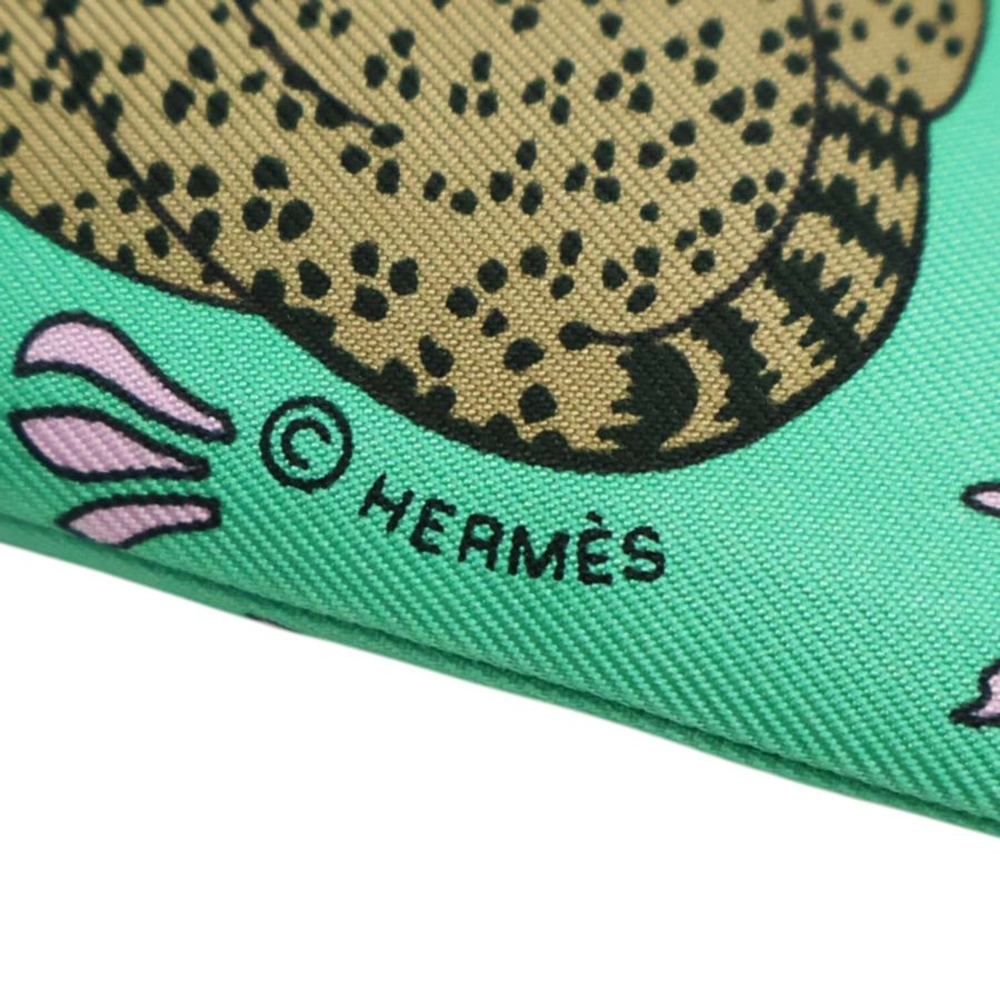 綠色 絲綢 絲巾 Silky Pocket Pouch 手拿包 U刻【HERMES 愛馬仕】 H083771CKAD-6