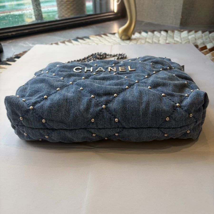 CHANEL 單寧鉚釘22包 小款-2