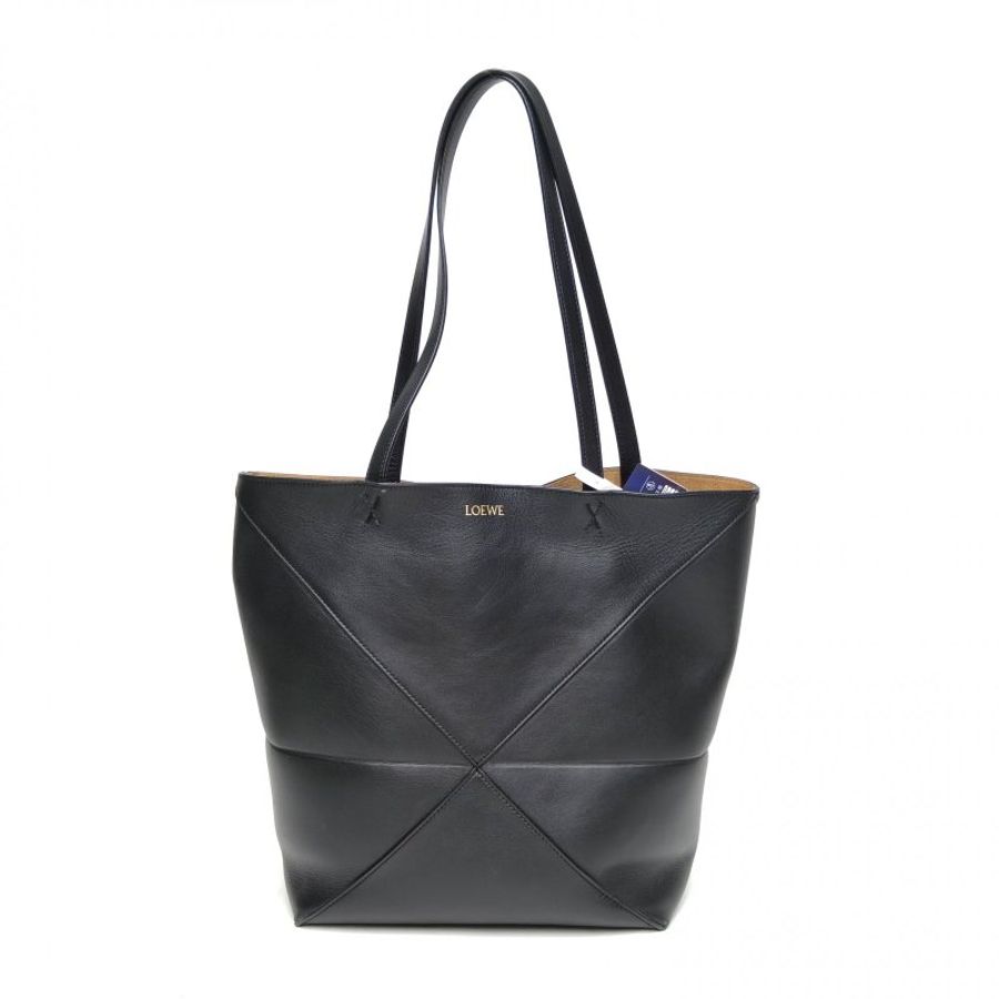 LOEWE 黑色牛皮PuzzleFold中號肩背包-0