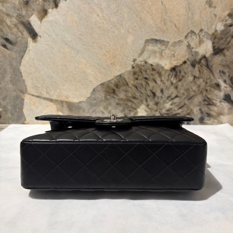 CHANEL CF 羊皮黑銀鍊25-4