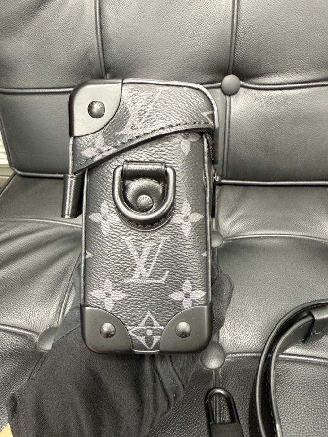 LOUIS VUITTON SOUL TRUNK 可拆卸可調節肩帶 Monogram Eclipse塗層帆布 郵差包單肩斜挎手提包-5