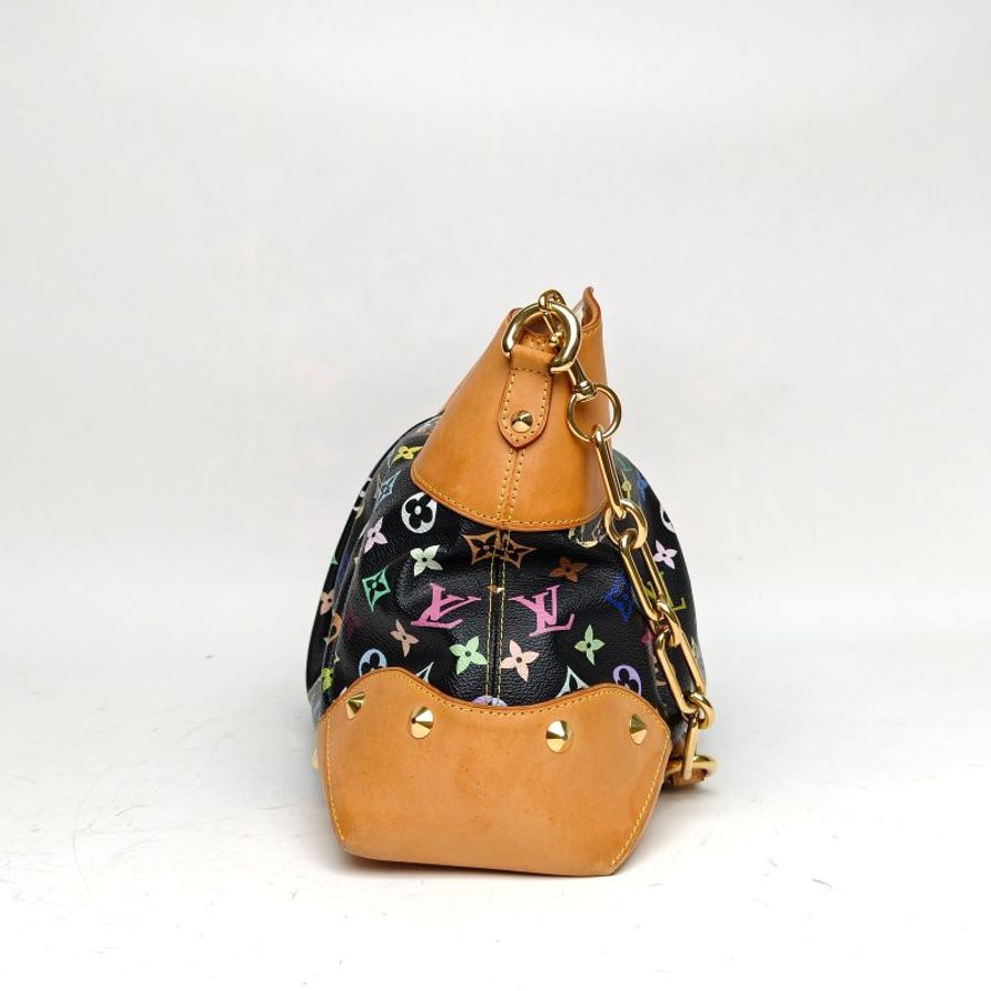 LOUIS VUITTON 中古Judy手提大號黑三彩PVC金扣肩背包-3