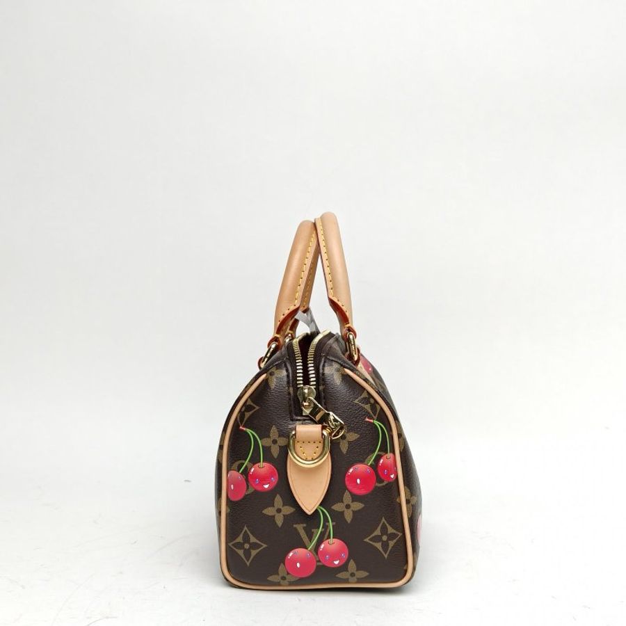 LOUIS VUITTON Sp20村上隆櫻桃系列手提包老花PVC晶片肩背包-3