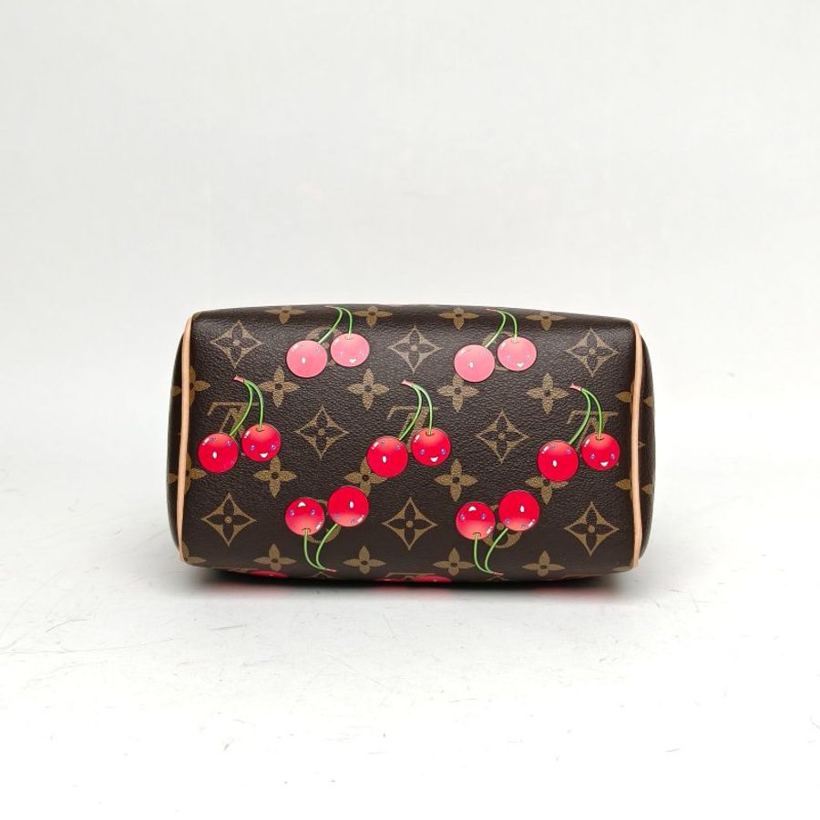 LOUIS VUITTON Sp20村上隆櫻桃系列手提包老花PVC晶片肩背包-4