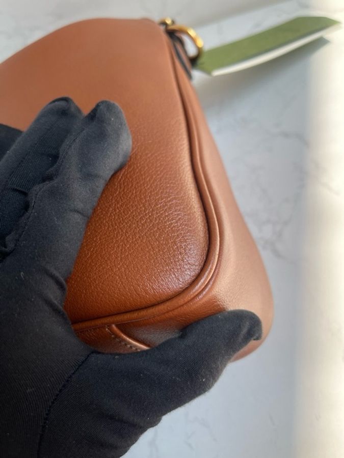 GUCCI Diana棕色竹節手提斜挎單肩包小號23年全套帶吊牌-2