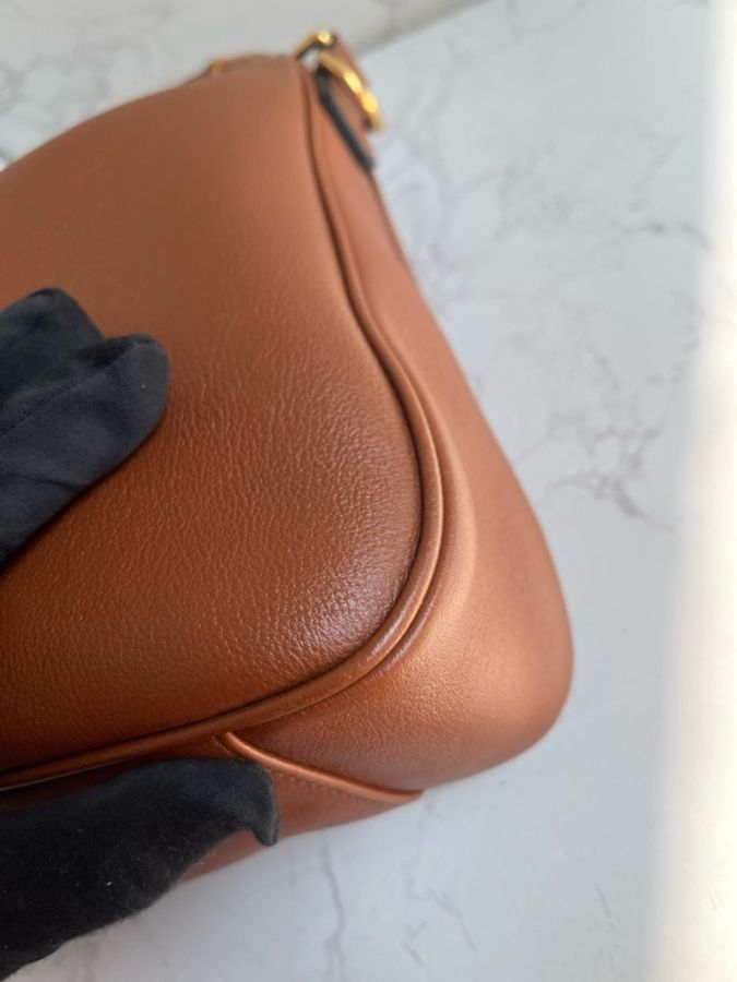 GUCCI Diana棕色竹節手提斜挎單肩包小號23年全套帶吊牌-4