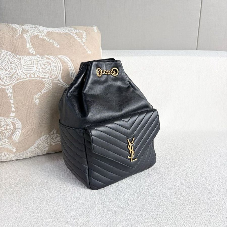 Ysl JOE水桶後背包 黑金 羊皮 19*29*13 98新配件塵袋-4