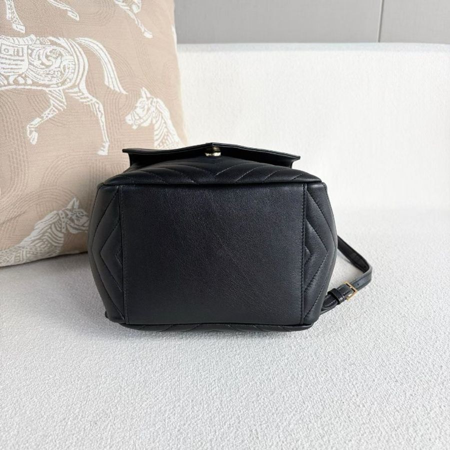 Ysl JOE水桶後背包 黑金 羊皮 19*29*13 98新配件塵袋-5