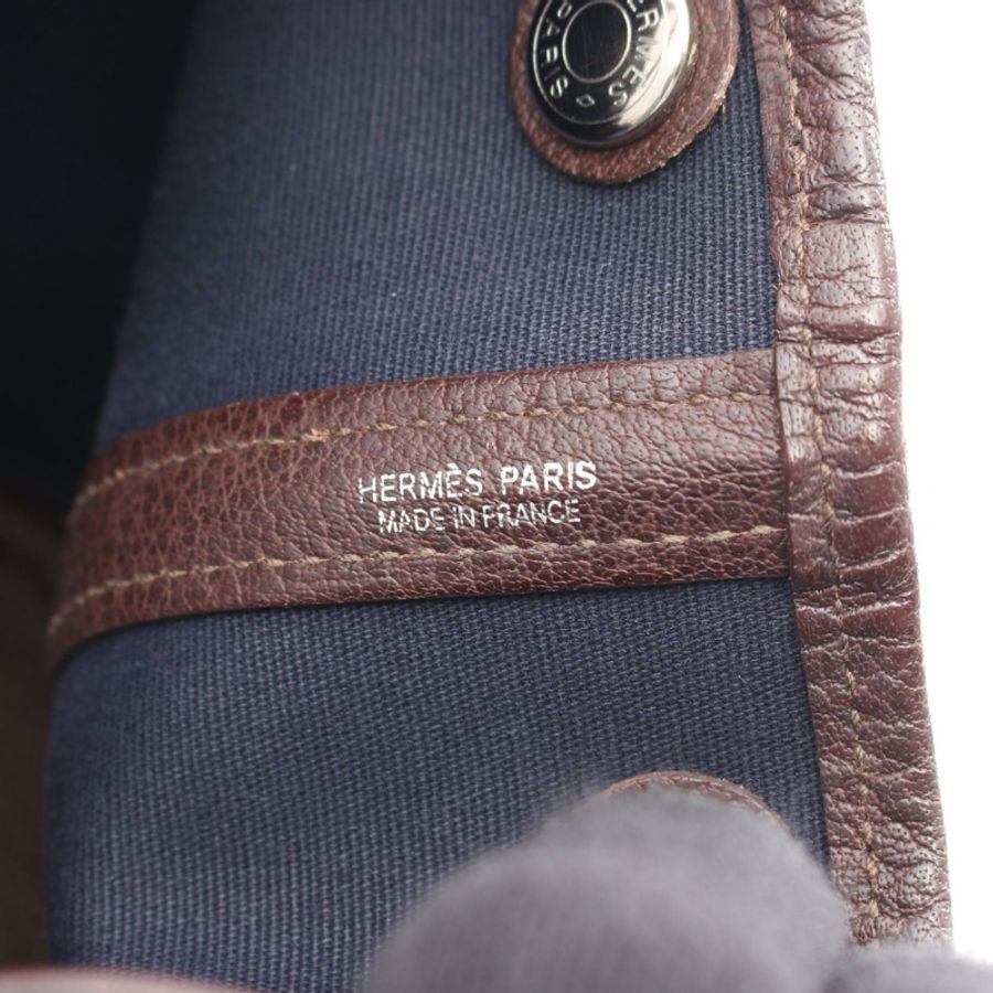 愛馬仕 Garden party TPM 肩挎斜托特包 Toile officier 皮革 SHW-3