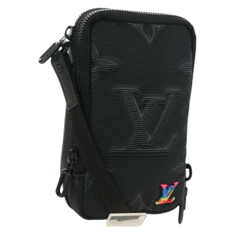【日本直送】路易威登 3D Monogram 雙手機袋 黑色 M80141 LV 正品 183059M-0