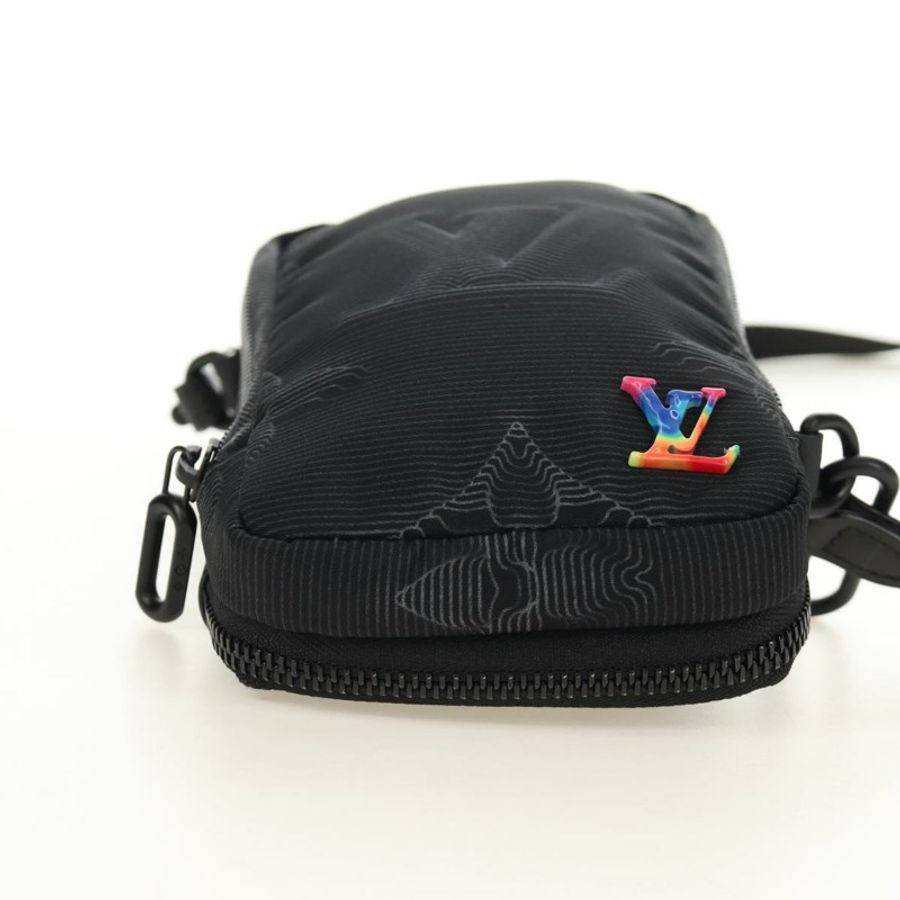 【日本直送】路易威登 3D Monogram 雙手機袋 黑色 M80141 LV 正品 183059M-4