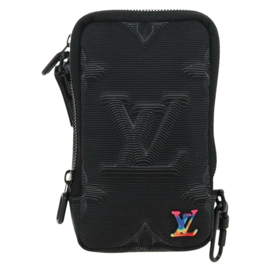 【日本直送】路易威登 3D Monogram 雙手機袋 黑色 M80141 LV 正品 183059M-12