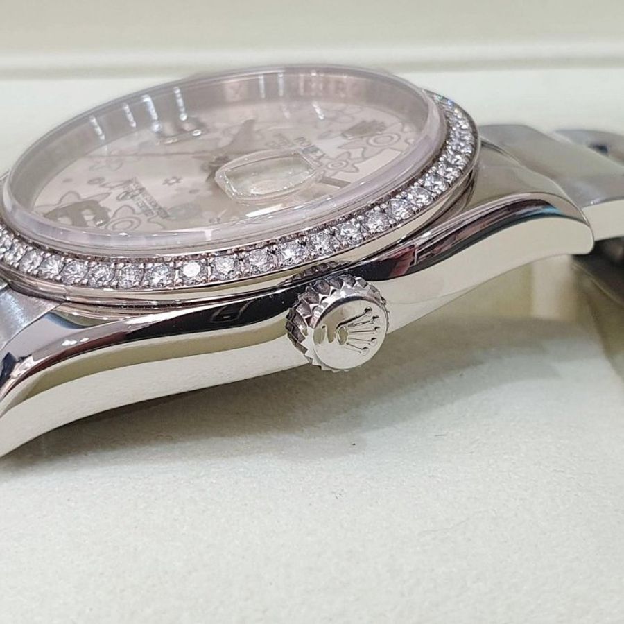 【大眾名錶】ROLEX勞力士 116244 Datejust 蠔式日誌 原廠鑽圈 銀色花朵數字面盤 大眾名錶B1339-7