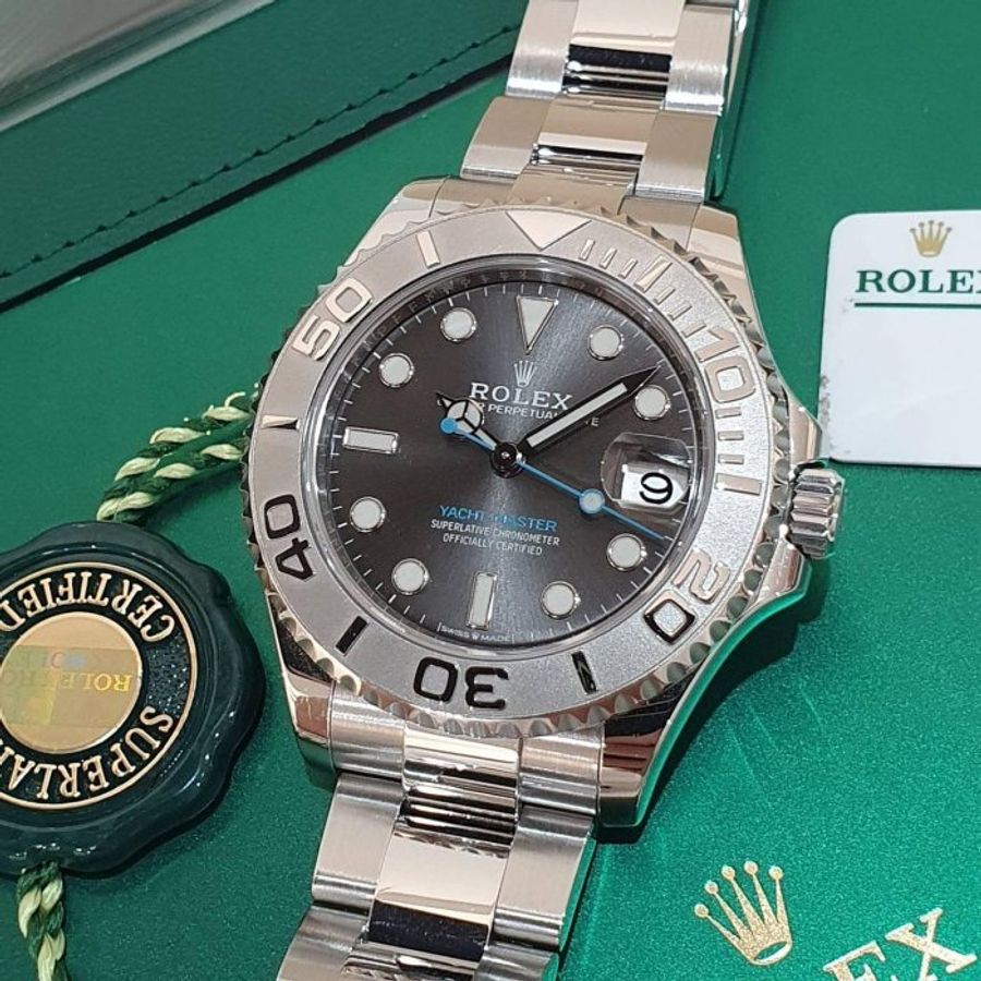【大眾名錶】ROLEX 勞力士 268622 Yacht-Master 中型遊艇 灰面藍針 2020 大眾名錶B1152-8