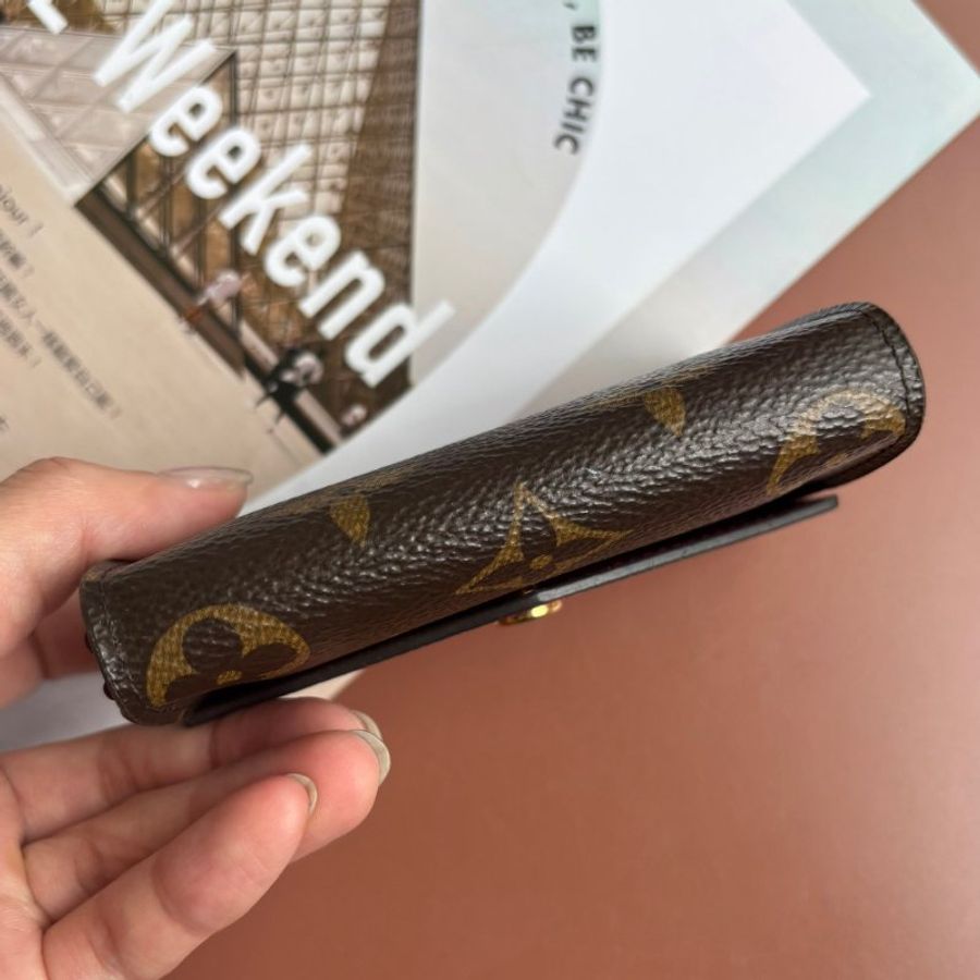停產款式 ::LOUIS VUTTION:: LV M61273 Sarah Multicartes 經典花紋拼紅色皮革釦式風琴卡包-7