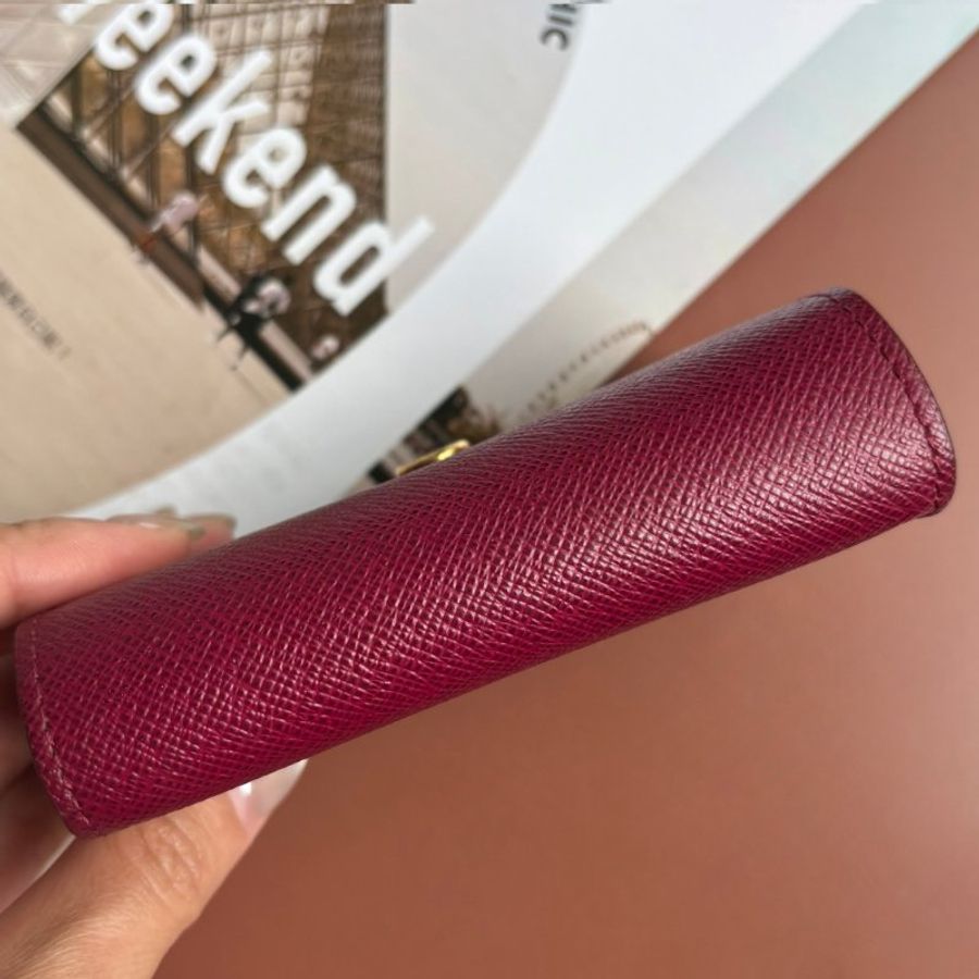 停產款式 ::LOUIS VUTTION:: LV M61273 Sarah Multicartes 經典花紋拼紅色皮革釦式風琴卡包-8