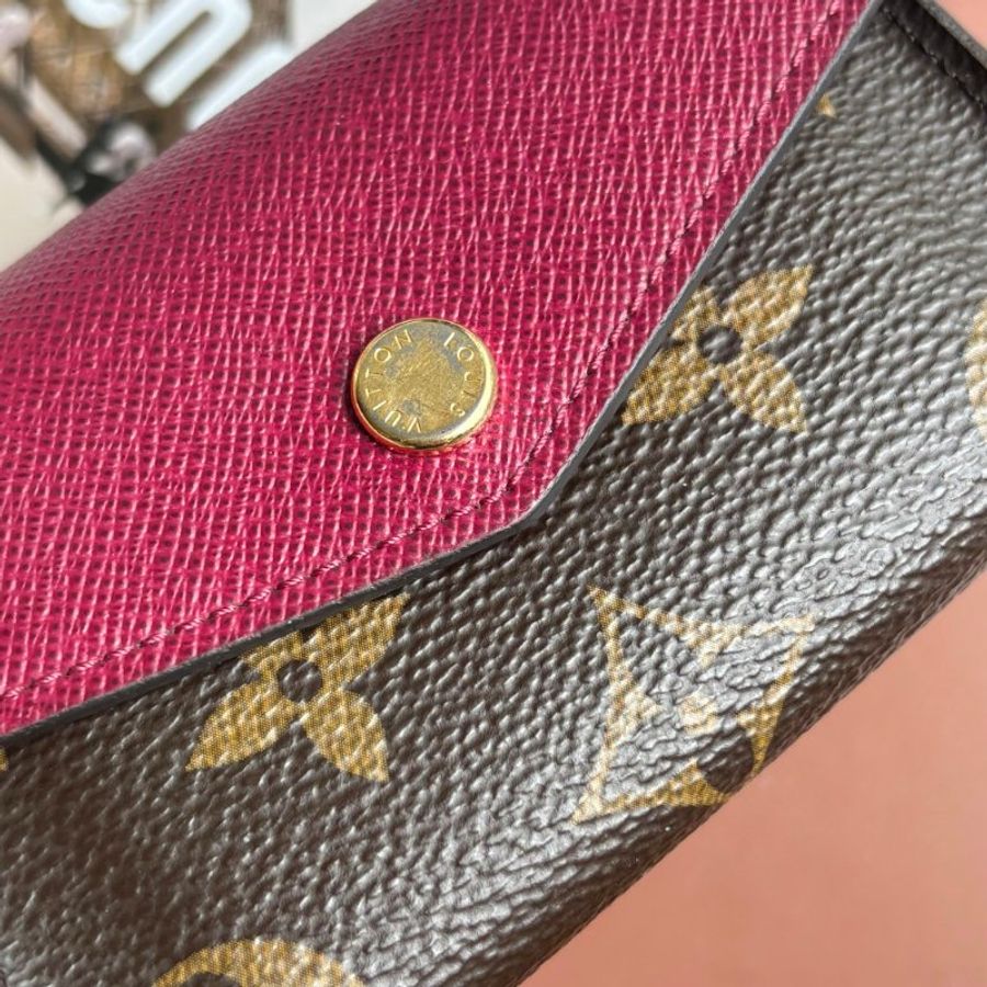停產款式 ::LOUIS VUTTION:: LV M61273 Sarah Multicartes 經典花紋拼紅色皮革釦式風琴卡包-11