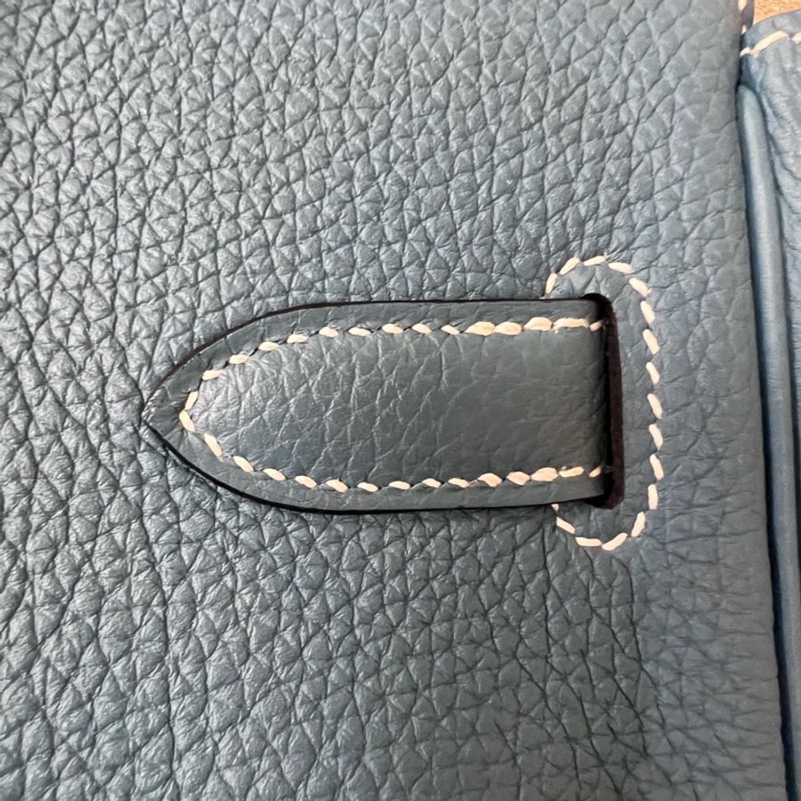 Hermes 75牛仔藍Togo皮銀釦Birkin30-6