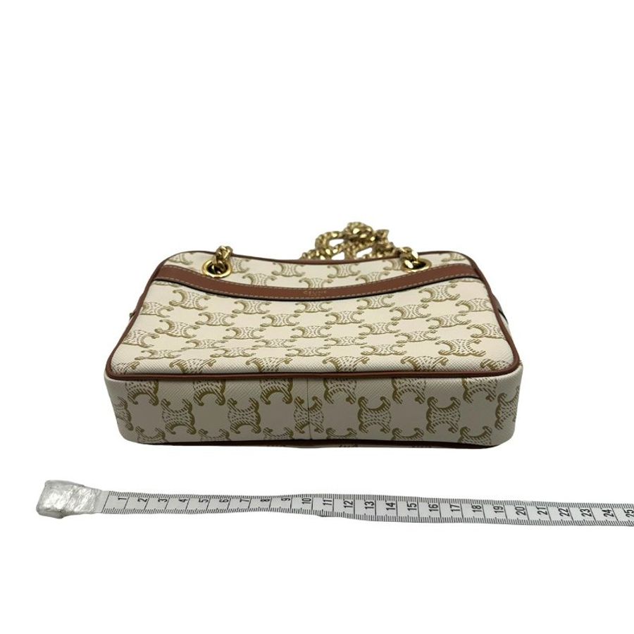【美收精品】CELINE C-612 白色老花肩背包 【隔月月中將轉賣至日本 上架期限30天】-10