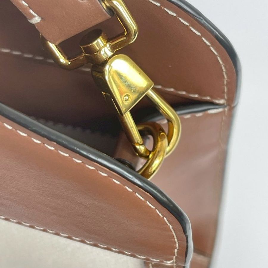 BURBERRY 帆布拼皮革口袋包-7