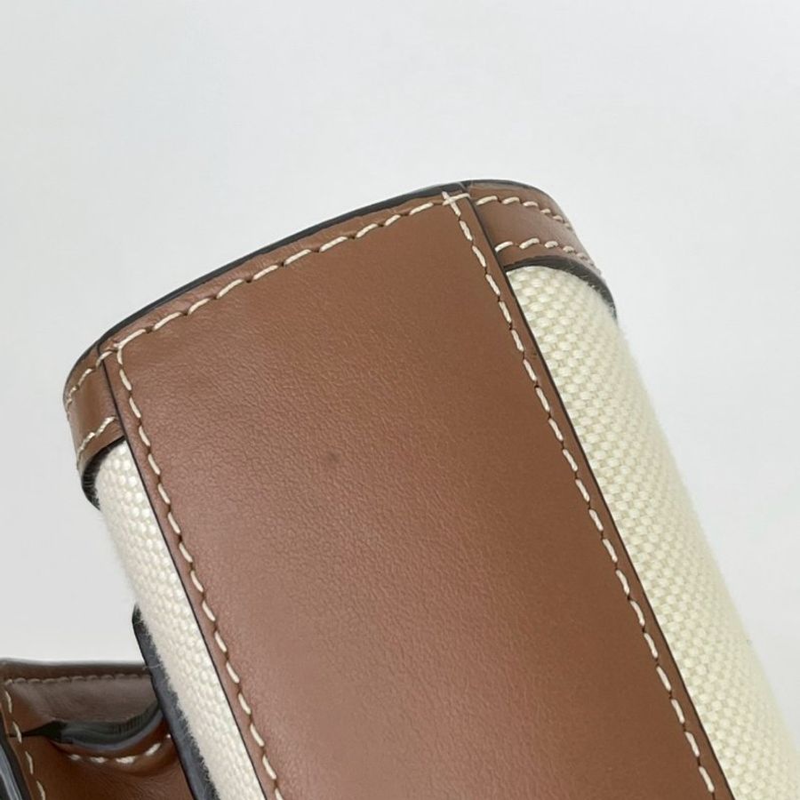 BURBERRY 帆布拼皮革口袋包-9