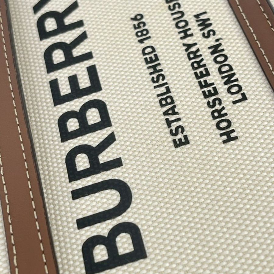 BURBERRY 帆布拼皮革口袋包-11
