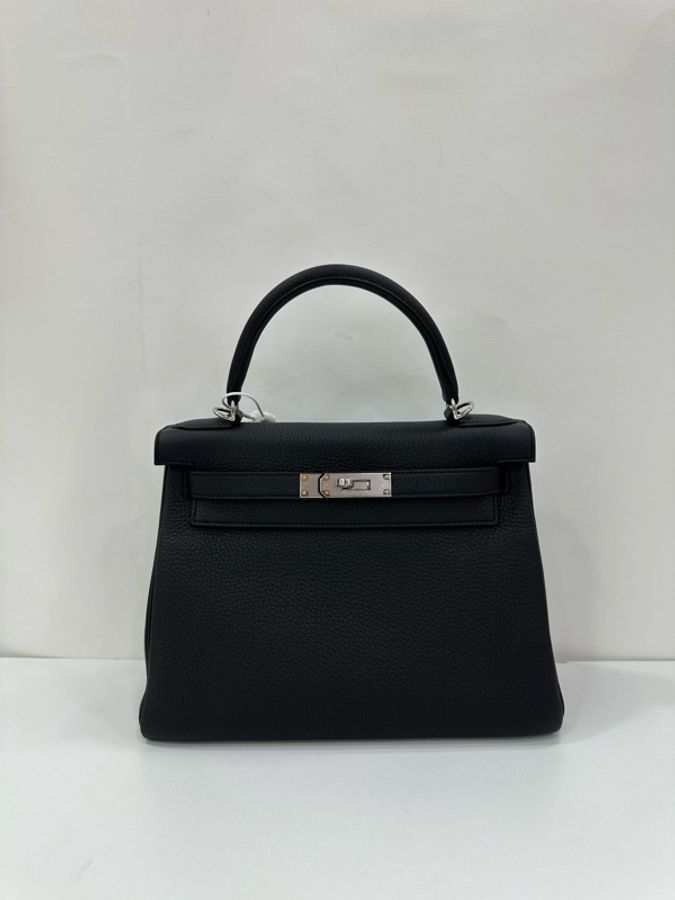 Hermes 愛馬仕 Kelly28 黑銀 togo皮 K刻 閒置有購證-1