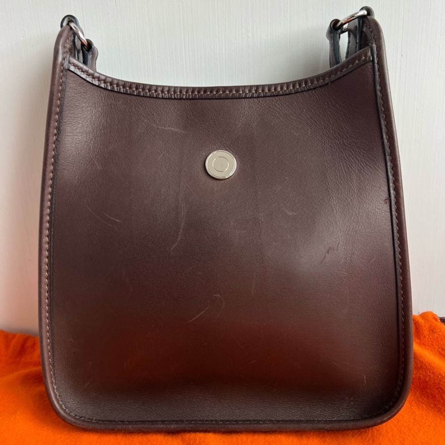 Hermes愛馬仕 Mini Evelyne 烏木 Barenia-6