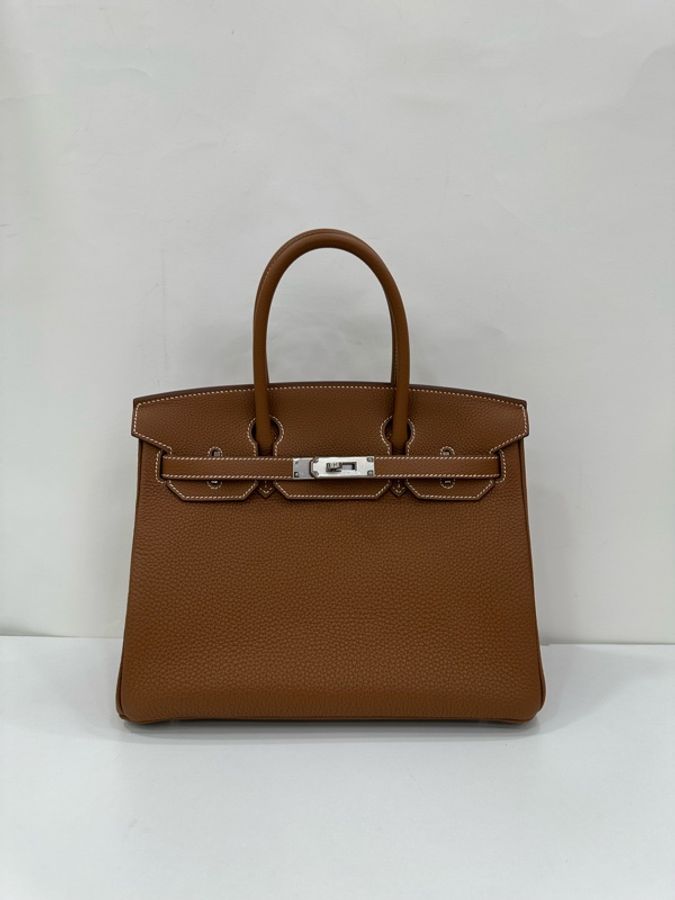 Hermes 愛馬仕birkin30 金棕銀扣togo皮 U刻 有購證-1