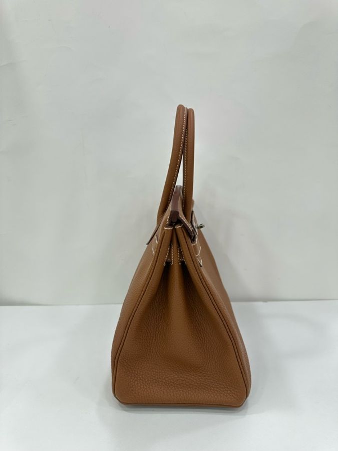 Hermes 愛馬仕birkin30 金棕銀扣togo皮 U刻 有購證-3