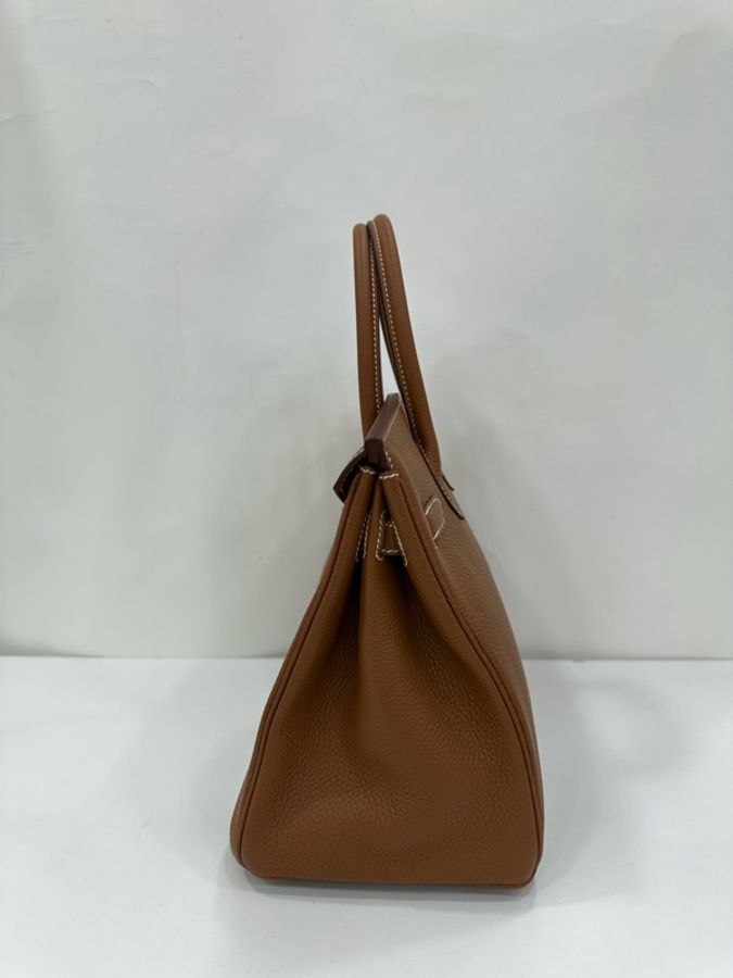 Hermes 愛馬仕birkin30 金棕銀扣togo皮 U刻 有購證-4