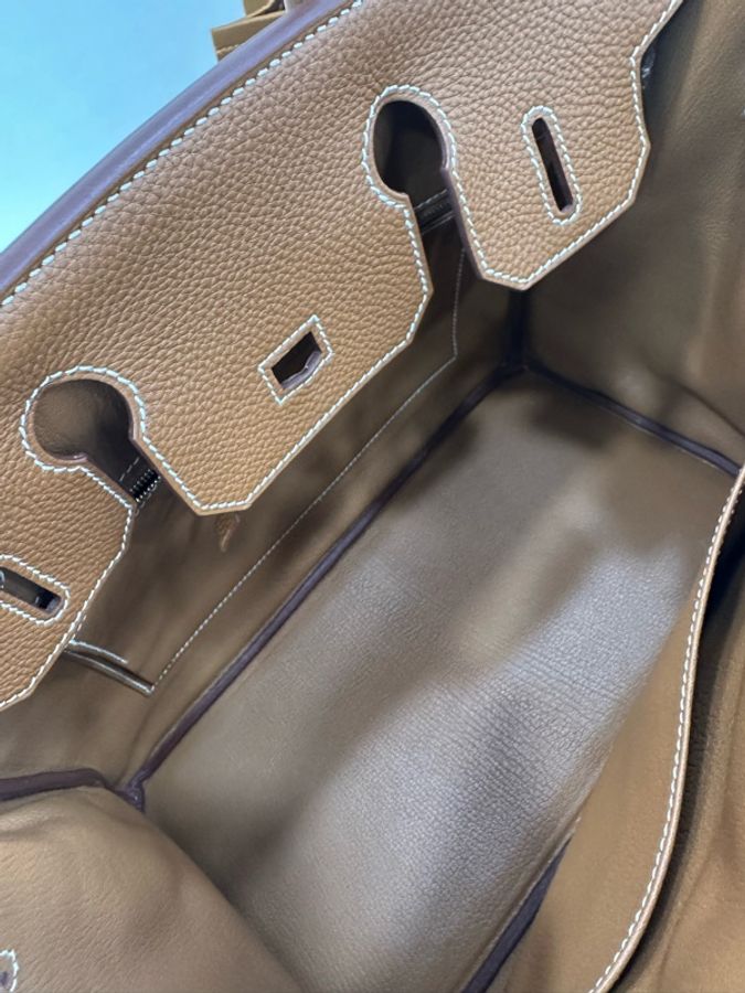 Hermes 愛馬仕birkin30 金棕銀扣togo皮 U刻 有購證-7