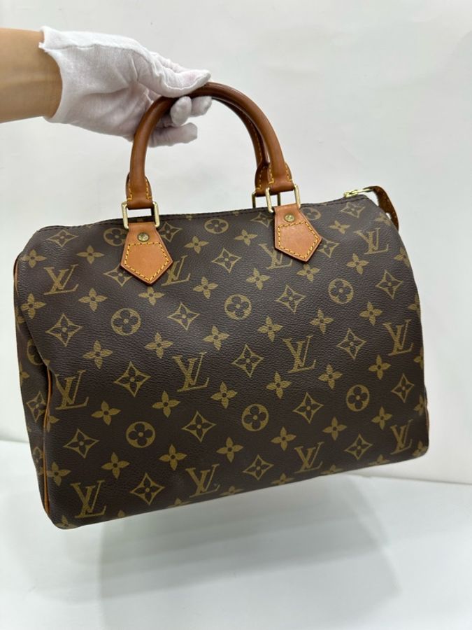 LV 老花Speedy 30 95年編碼 無肩帶款 原始成色-5
