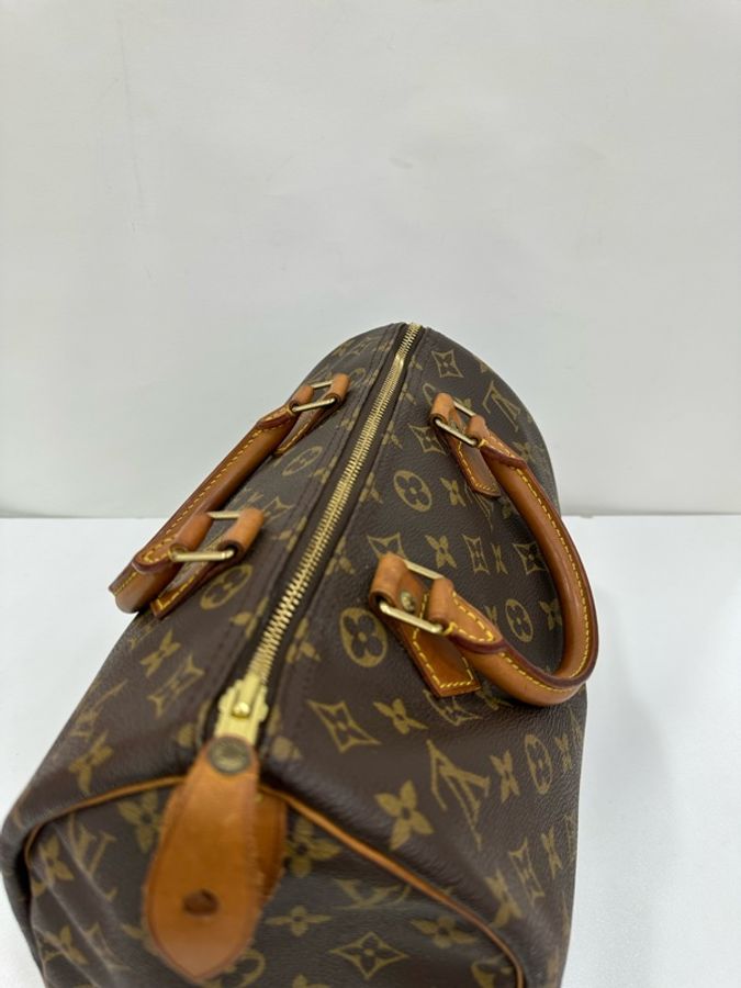 LV 老花Speedy 30 95年編碼 無肩帶款 原始成色-6