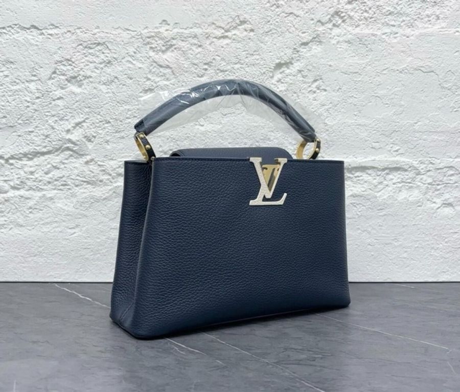 LV cap 芯片款 capucines 中號 藍色-3