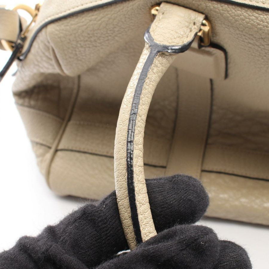 LOEWE PASEO 肩背斜背包 384.04CG41 皮革 米色 二手 女士-10